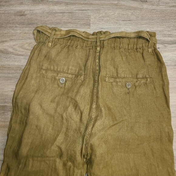 Free People Like This Paper Bag Tie-waist High Rise Linen Pants Cuffed - Picture 4 of 6